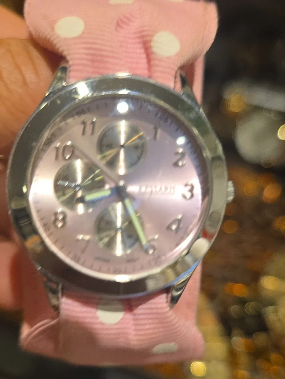 Kessaris Pink Polka Dot Kids Watch